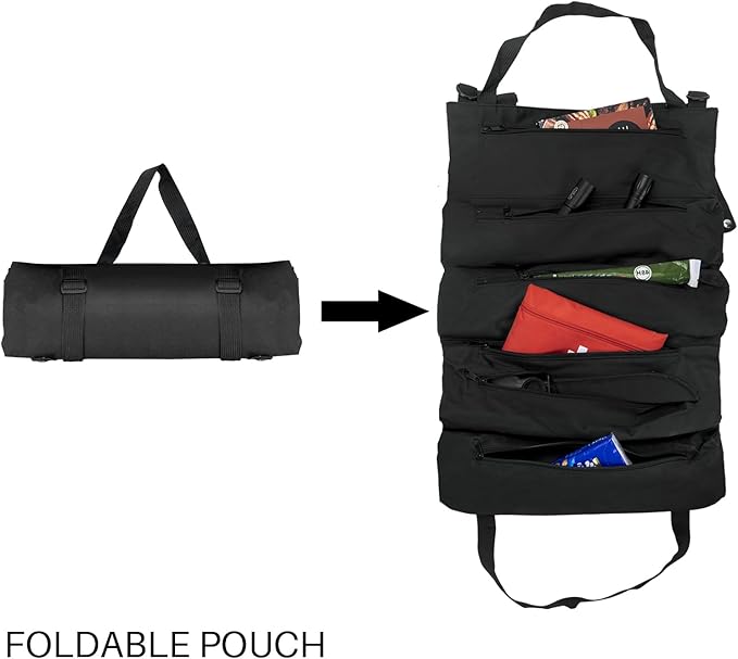 Car Organizer Back Seat, Tactical Seat Back Organizer with 5 Detachable MOLLE Pouches, Universal MOLLE Car Accessories for Vehicle Car Truck SUV