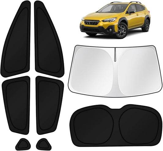 KUST Car Window Shades for 2018-2023 Subaru Crosstrek Accessories Windshield Sun Shade Side Rear Window Covers Sunshade Privacy Protection for Camping Blackout UV Block Full Set 8PCS