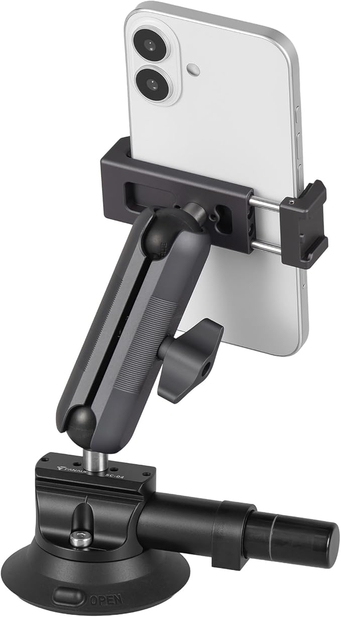 FANAUE Phone Holder Suction Cup Mount, Cell Phone Mount for Dashboard Windshield Vent Wall,Car Phone Holder for iPhone 17 Pro Max 16 15 14 13 12