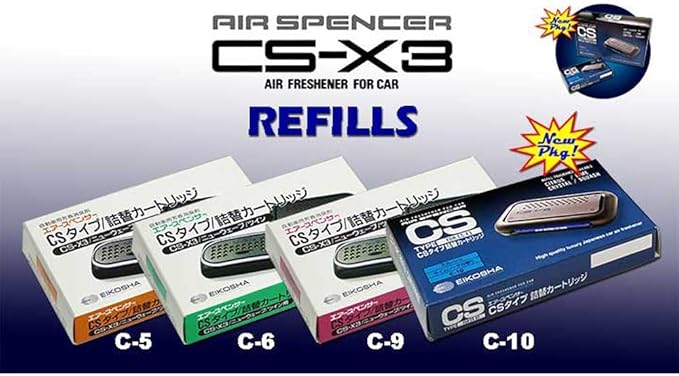 CSX3 fresh Squash scent 1 Unit and 10 Refill Cartridges CS-X3 Bundle Car Air Freshener