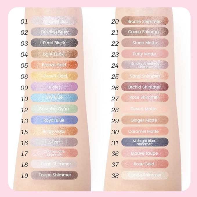 evpct 1Pcs Taupe Shimmer Cream Eye Shadow Brightener Sticks for Eyes Waterproof Pigmented, Double Ended Cream Eyeshadow Stick Pencil Pen with Applicator, Eye Shadow Palette Highlighter Makeup 19