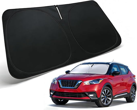 Windshield Sun Shade for 2018-2024 Nissan Kicks Accessories, Car Front Window Sun Visor & Heat Shield | 240T Sunshade Protection Blocks UV Rays Keep Your Car Cooler