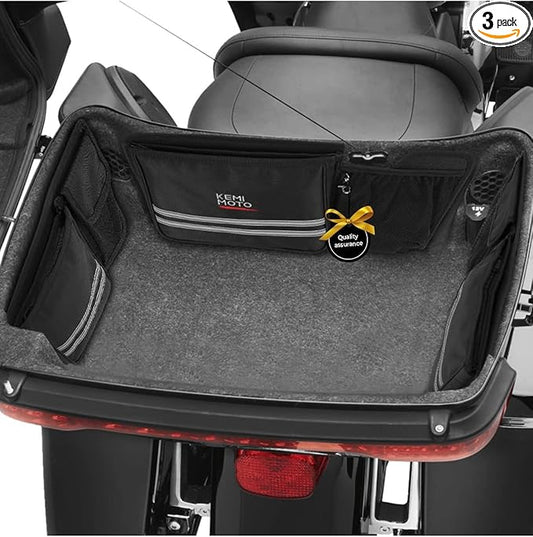 KEMIMOTO Motorcycle Rear Trunk Organizer Hard Liner Bag Compatible with Street Glide Road King Road Glide Trike 2014-2024 2025