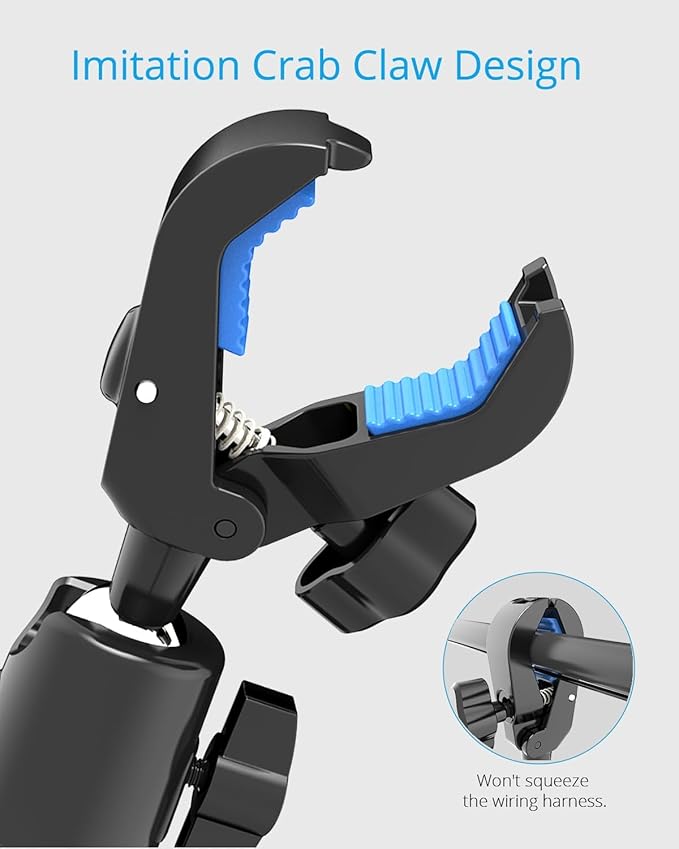 Quyee Phone Holder Car, Rear View Mirror Phone Holder - Aluminum Alloy Mount Multi-Angle Adjustment Rotatable and Retractable Compatible with All 4-7 Inch iPhone and Android Cell Phones (XL Black)