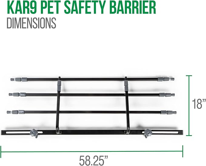 Sherpa Kar9 Guard Rail Universal Car Travel Barrier - Black, One Size