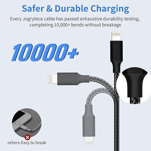 Travel Essentials,Dual Type-C 3 in 1 Multi Charging Cable, 4 FT Universal Charging Cables for All Devices, 2 USB-C/Lightning/Micro USB Port, Compatible with iPhone 17 16/15 Series/Phone/Tablet, Black