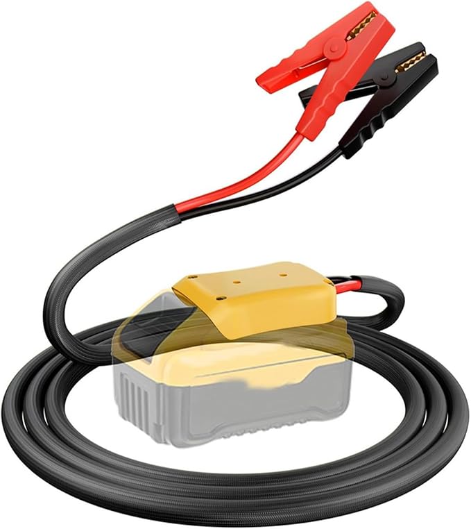 Jumper Cables with Adapter for Dewalt 20V Battery, 3.3FT 8AWG Portable Battery Jumper Starter Automotive Booster Cables Power for Car Jump Starting Using Tool