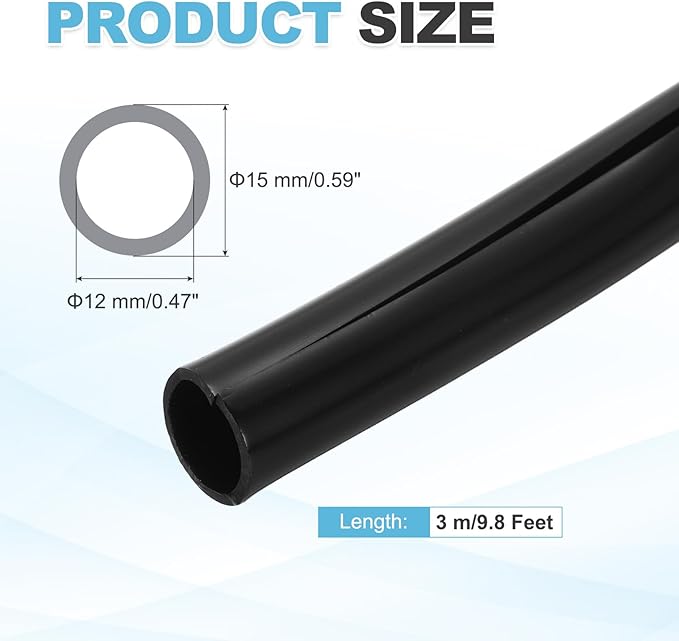 MECCANIXITY 3 m Split Silicone Cable Sleeve Tubing, ID 12mm Black Split Silicone Tube Cord Organizer Wire Shielding Sheathing Wrap for USB Charge Power Cord Audio Video Cable