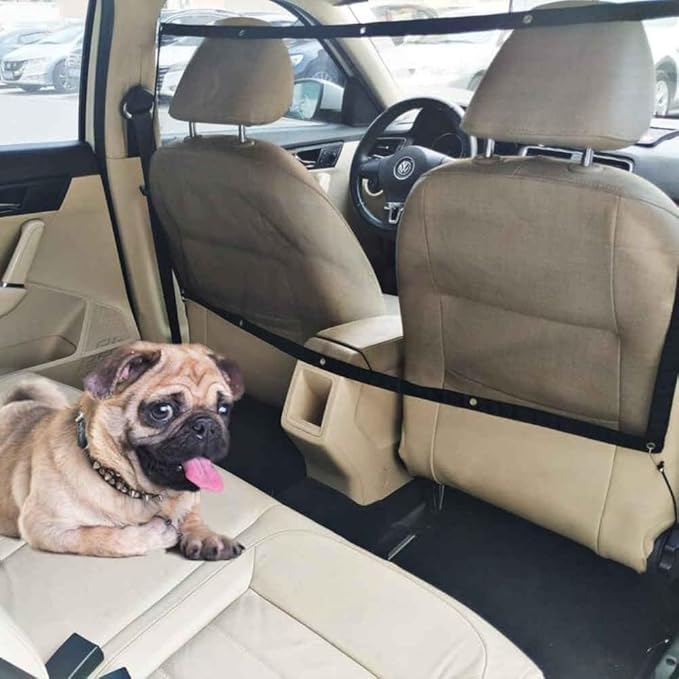 Dog Car Barrier for Jeep Wrangler JL 4XE 2021-2024 2025, Pet Divider Mesh Back Seat Barrier Net Breathable Safety Fence Travel Accessories