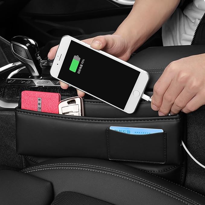 Universal Car Seat Gap Filler Organizer for Mazda MX-5 MX5 Miata Roadster (Type ND NC NB NB-FL NA) 1989-2024 Console Gap Bag Organiser Adjustable Front Seat Storage Box,Black, normal