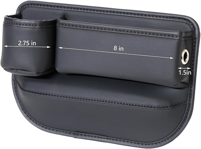 1 Pack Car Seat Gap Filler Organizer, Car Seat Organizer, Seat Gap Storage Box with Cup Holders for Drink, Car Leather Cup Holder Gap Bag Front Seat for Phone, Sunglasses,Keys(Right Side)