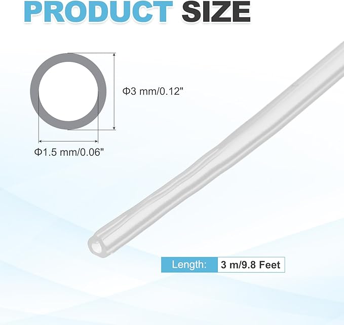 MECCANIXITY 3 m Split Silicone Cable Sleeve Tubing, ID 1.5mm Clear Split Silicone Tube Cord Organizer Wire Shielding Sheathing Wrap for USB Charge Power Cord Audio Video Cable
