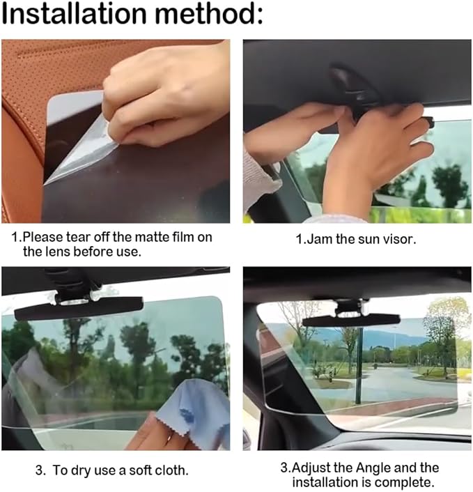 2Pcs HD Visor Sunshade Extender for Car,72.5% Strong-Light Blocking Rate - Anti-Glare Car Visor Protect from Sun Glare, Snow Blindness and UV Rays (2Pcs)