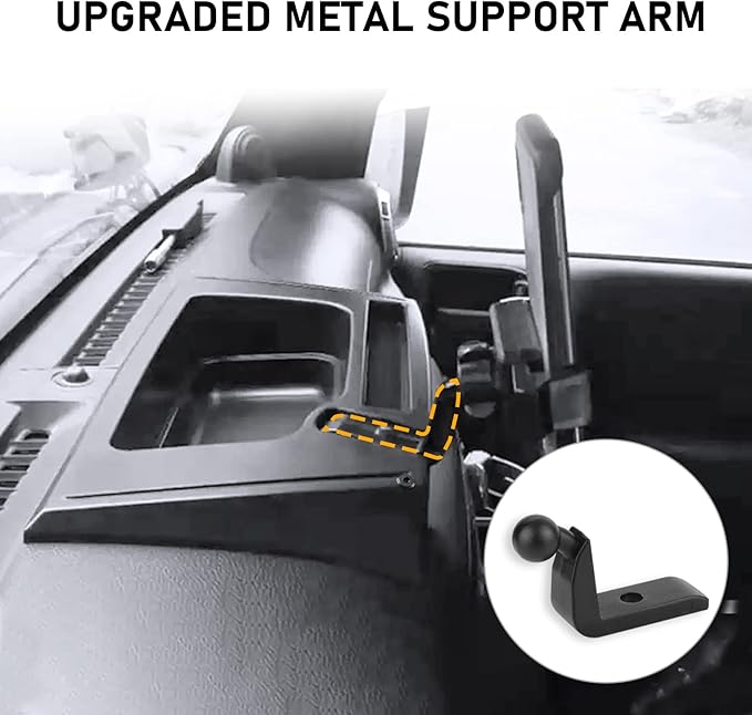 Kaishengyuan Upgraded Phone Mount for 2011-2017 Jeep Wrangler JK JKU, Multi-Mount Phone Holder Dash Tray Storage Box System Kit with Extension Arm Metal Rod