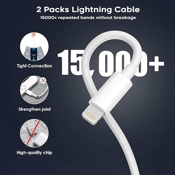 iPhone Car Charger,[2 Pack] 38W Dual Port USB C + QC 3.0 Wall Chargers [Apple MFi Certified] Cigarette Lighter Fast Car Charger Adapter with 2 pack Lightning Cable for iPhone 14 13 Pro Max 12 11 (Red)