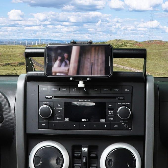 JeCar for Jeep JK Phone Holder Dash Phone Mount for 2007 2008 2009 2010 Jeep Wrangler JK JKU Rubicon Sahara Sport