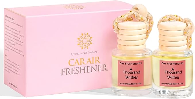 Hanging Car Air Freshener, Long Lasting Essential Oil Diffuser, Non-Toxic New Car Scent, Cute Car Fresheners for Women, 2 Pack Made in USA