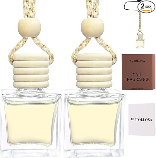 2-Pack Car Fresheners Long Lasting & Car Deodorizer - Daily Male Teakwood Agarwood Hanging Car Air Freshener, Car Necessities & Scent Diffuser