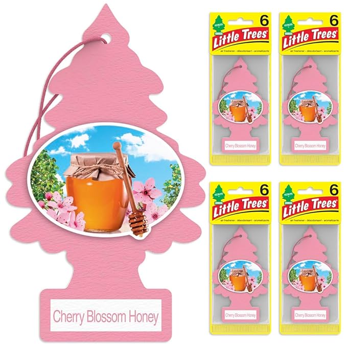 LITTLE TREES Car Air Freshener | Hanging Tree Provides Long Lasting Scent for Auto and Home | 24 Air Fresheners |Cherry Blossom