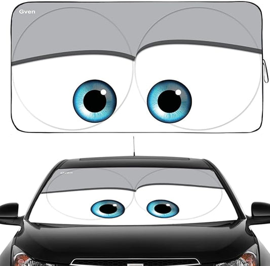 Gven Truck Windshield Sun Shade for Car Windshield Cover Interior Front Window Shades Sun Visor Protector Blocks UV Rays Must-Have Truck Accessories for Pickup, SUV, Sedan, Van, Bonneville (Grey, XL)