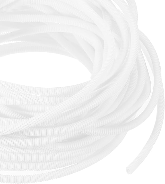 DMiotech 100ft Wire Loom Split Tubing 1/2 Inch(12.7 Mm) ID, Cord Protectors from Pet Flexible Conduit Cable Management for Office, Home, Garden, White