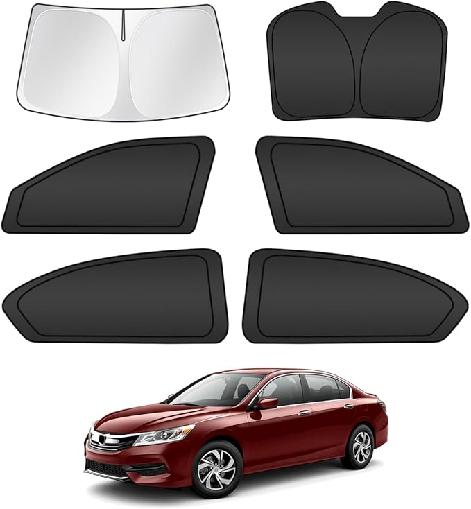 T TGBROS Windshield Sun Shade for Honda Accord 2013 2014 2015 2016 2017 Car Window Shades Thicken UV Block and Blackout Privacy Foldable Sunshades 6PCS Accessories Keep Cool Sun Visor Covers