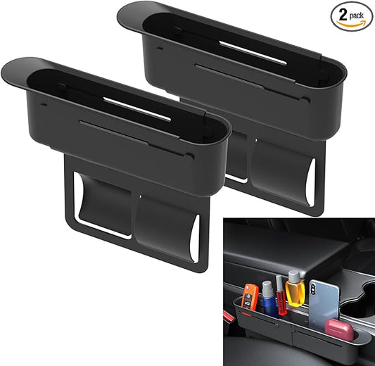 CYDZSW Car Seat Gap Filler 2Pack,Car Seats Side Inserts Organizer Guard Between Seat & Console Catcher Fillers Stop Things from Dropping (Black)