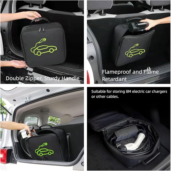 EV Cable Organizer Bag, Jumper Cable Bag, Storage & Organizer for Cables,Cords,and Hoses, Portable EV Chargers Cable Storage Bags, Electric Car Charger Case for EV Cable