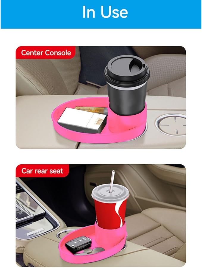 Asixxsix Car Seat Snack Tray, Travel Tray for Kids Car Seat, Stroller, Booster and Anywhere with Cup Holder, Cup Holder Tray for Snacks, Car Seat Tray for Kids Travel, Toddler Road Trip