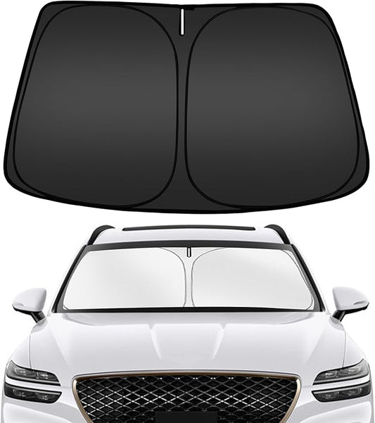ARISMOTOR Windshield Sun Shade for Genesis GV70 2022-2025 2026, Custom Fit Foldable Front Window Sunshade Sun Visor Protector, Block UV Rays Keep Your Car Cooler