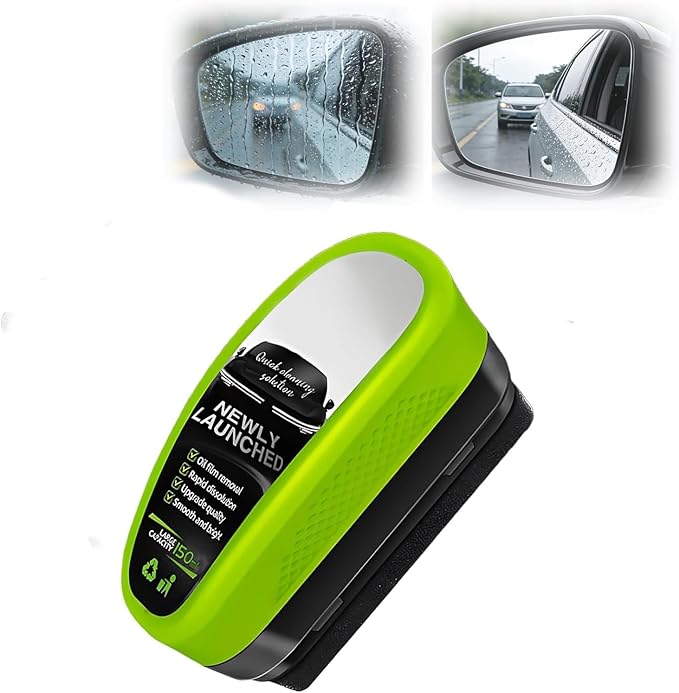 2026 upgraded Clear Vision glass cleaner, oil-free car windshield brush, reusable car windshield oil film cleaning brush, 150ml universal Clear Vision glass cleaning tool
