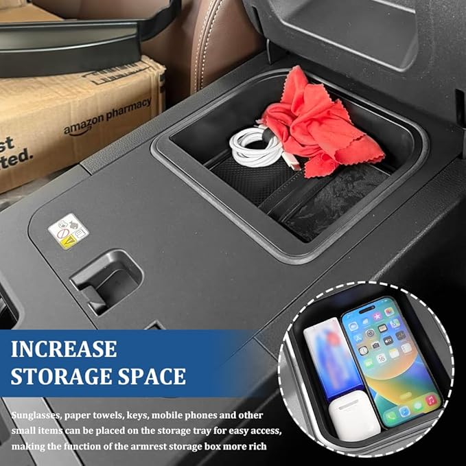 Center Console Cool Box Organizer, Auto Insert Tray Accessories, ABS Armrest Storage Box Tray, Car Accessories Armrest Organizer Trays Fit for Toyota Land Cruiser Prado 250/ Lexus GX 550