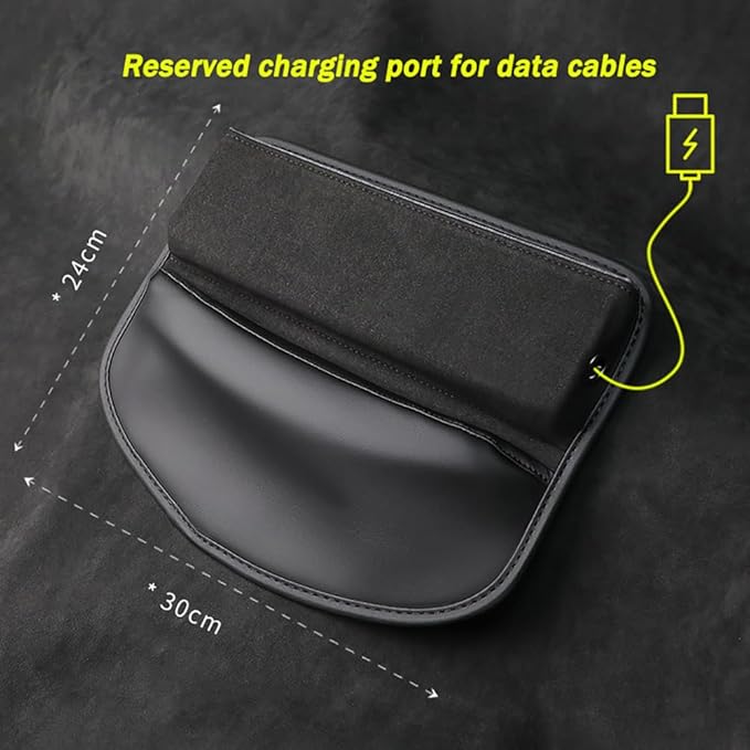 Car Seat Gap Organizer for Mazda MX-5 Miata 2010-2025 Convertible 2-Seater, Elegant Leather Storage Box with Cable Hole for Phones Essentials,1 Piece-Red