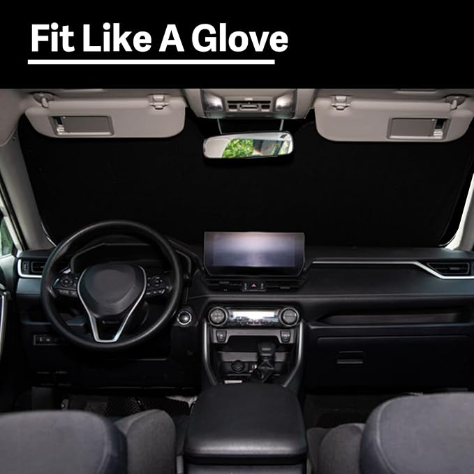 2021-2026 F150 Windshield Sun Shade for Ford F-150 2021 2022 2023 2024 2025 2026(Lariat, King Ranch, Platinum, XL, STX, XLT, Limited, Tremor, Raptor) Front Window Sunscreen Sunshade
