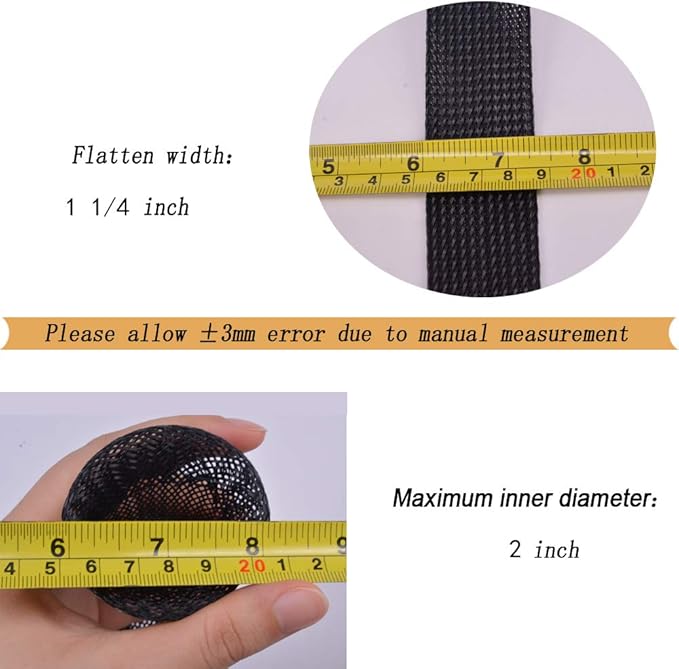 1 1/2 inch - 100ft PET Black Cable Sleeve (1.37" X 100')