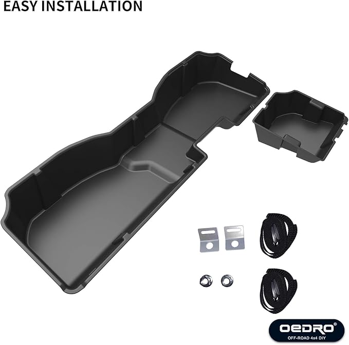 oEdRo Underseat Storage for Chevy Silverado/GMC Sierra 1500(2014-2018) Crew Cab, 2500HD 3500HD(2015-2019), Upgraded Rear Under Seat Storage Truck Organizer Tool Box