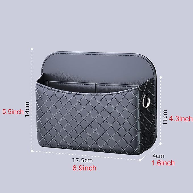 2 PCS Car Seat Side Storage Pocket Organizer Holder for Auto Door, Console, Vehicle Seat Gap Filler Tray Bag for Phone, Pen, Key, Sunglass, Invoice, Car Registration, Notepad, Card, USB Data Line