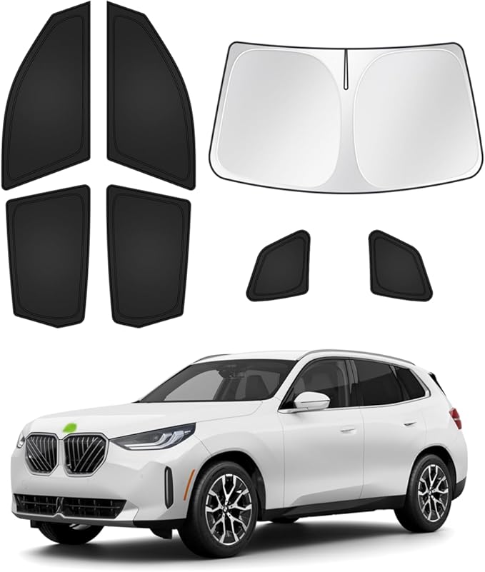 Canvcle Sunshades for 2025 2026 BMW X3 Accessories Windshield Sun Shade Side Rear Window Shade Cover Sun Visor Shield Privacy Protection for Camping Keep Vehicle Cool Black 7PCS