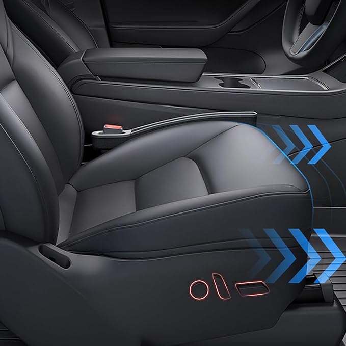 Car Gap Seat Filler Compatible with Tesla Model Y & Model 3 (MY/3) Car Side Seat Gap Filler Organizer 2PCS (Black)