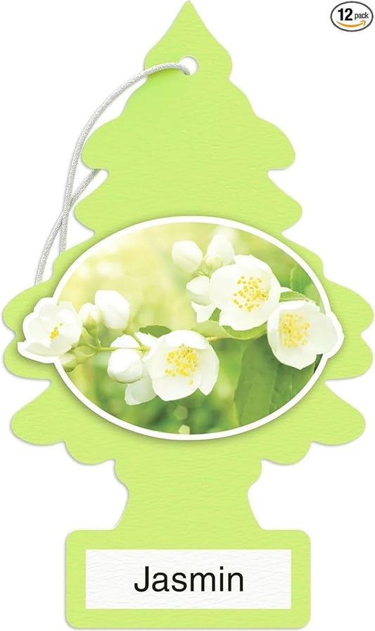 LITTLE TREES Car Air Freshener | Hanging Paper Tree for Home or Car | Jasmin | 12 Pack
