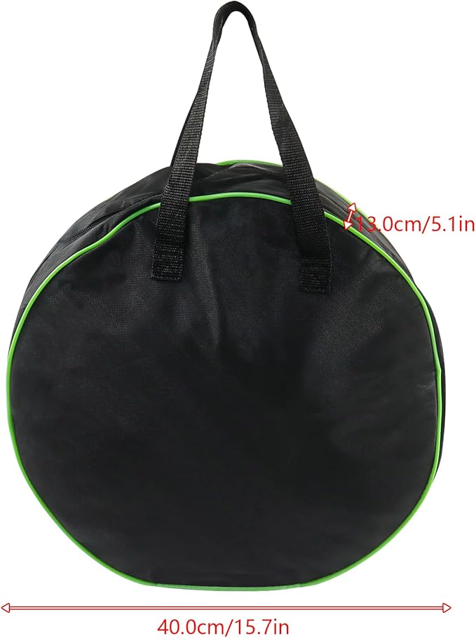 Klmnop 15.7 Inch Jumper Cable Bag - Round Waterproof Storage Bag, Organizer for EV & Garden Hoses (Black)