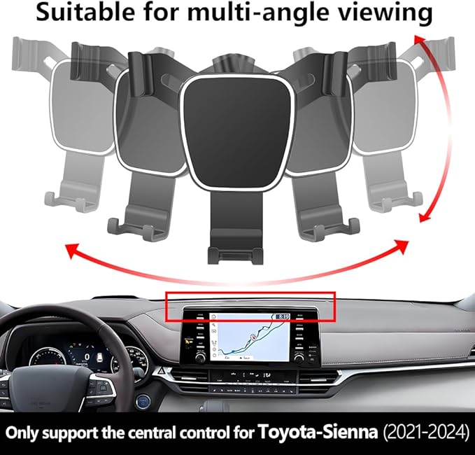 Car Phone Holder for Toyota Sienna 2021 2022 2023 2024 Auto Accessories Navigation Bracket Interior Screen Decoration Dash Board Mobile Cell Phone Mount case【Not fit Sienna 2025】