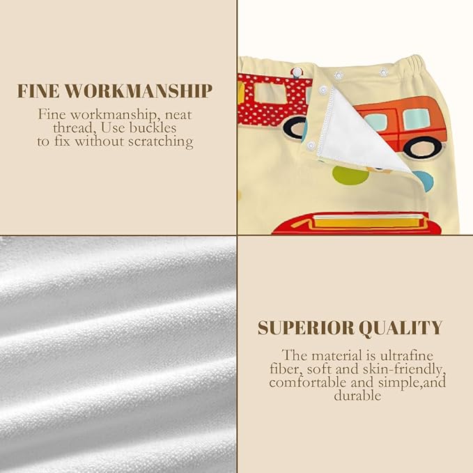 Women's Bath Wrap Colored Cars Bus Polka Dot Absorbent Shower Spa Body Bath Robe Wraps Bathrobe Towel with Adjustable Closure