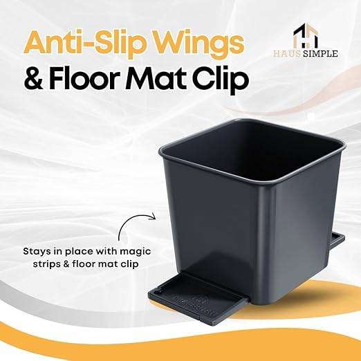 Car Trash Can for Vehicles Leakproof Compact Garbage Bin w/Stability Flap, Anti-Slip Base, Portable Trash Holder for Cars, Trucks, SUVs, Minivans (Gray, Small)