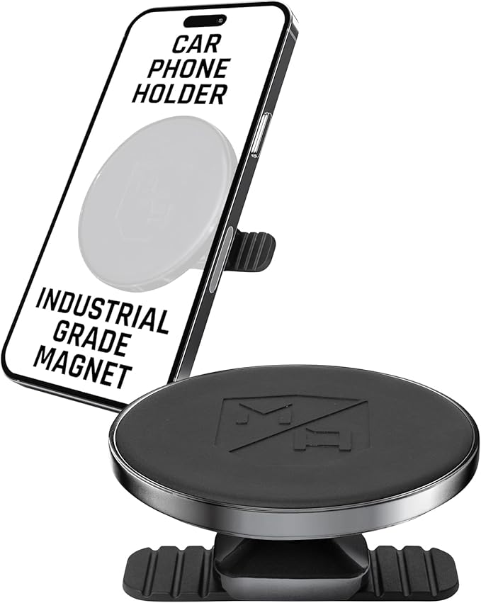 Mob Armor Slim Mount MS - MagSafe Compatible Car Mount, Magnetic Cell Phone Holder, Car Accessories for Women & Men, Supports iPhones & Androids - Sleek & Aesthetic, Heavy Duty Strength - Black Chrome