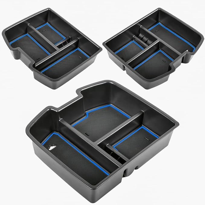 TACORBO Center Console Organizer Tray for 2007-14 GMC Sierra 2500 3500 Accessories Yukon XL Silverado 2500 3500 Suburban 1500 Tahoe /07-13 GMC Sierra 1500 Chevy Silverado Suburban 2500 Avalanche Blue