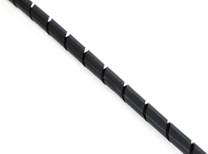 33FT PE 1/2 Inches (12 mm) Black Polyethylene Spiral Wire Wrap Tube PC Manage Cable for Car Computer Cable