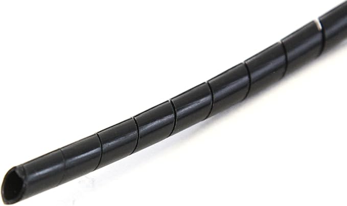 33FT PE 1/4 Inches (6 mm) Black Polyethylene Spiral Wire Wrap Tube PC Manage Cable for Car Computer Cable