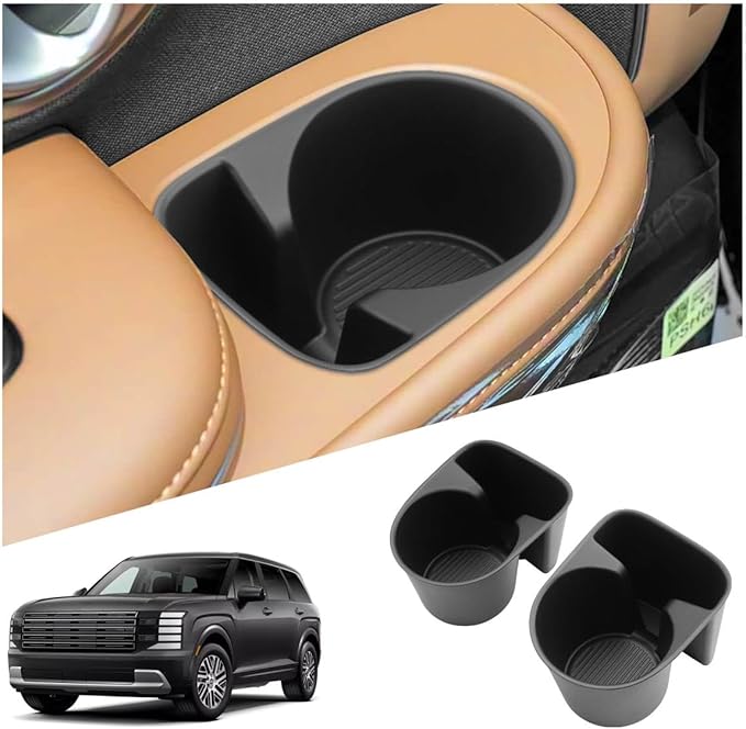 2026 Palisade Cup Holder for 2026 Hyundai Palisade Accessories TPE Material Second Rear Cup Holder Coaster Liner Compatible with 2026 Hyundai Palisade All Trims(2 Packs)