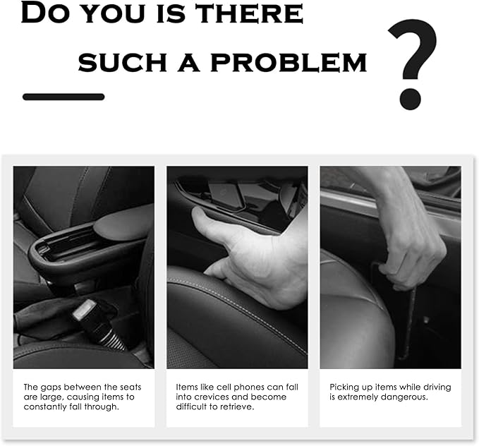 2PCS Car Seat Gapster, Car Seat Gap Filler for Filling Gaps Between Consoles, No Drop Seat Guard with Storage Slot, Black